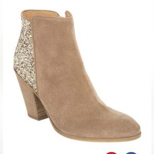 Barneys New York CO-OP Tan and Gold Ankle Boots